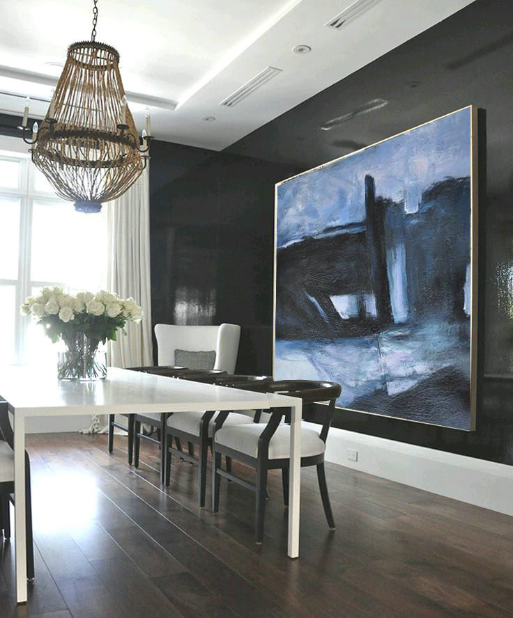 Large Abstract Painting On Canvas,Hand-Painted Oversized Horizontal Minimal Art On Canvas,Oversized Wall Decor